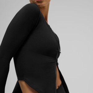 Ribbed Stardust Long Sleeve - Black