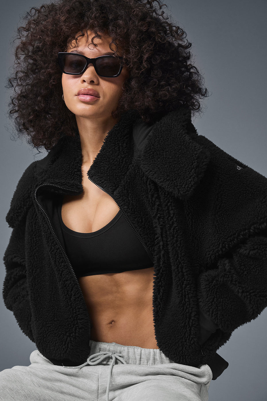 Foxy Sherpa Jacket - Black - Image 3