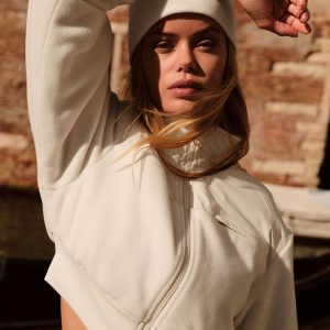 Polar Fleece Cropped Wintry Mix Jacket - Ivory