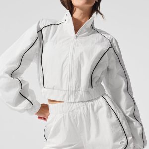 Motivate Full-Zip Track Jacket - White/Black