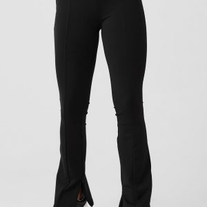 High-Waist 7/8 Zip It Flare Legging - Black