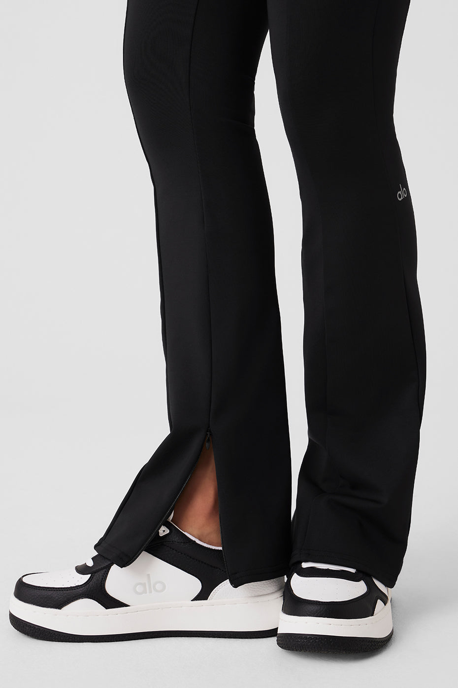 High-Waist 7/8 Zip It Flare Legging - Black - Image 5