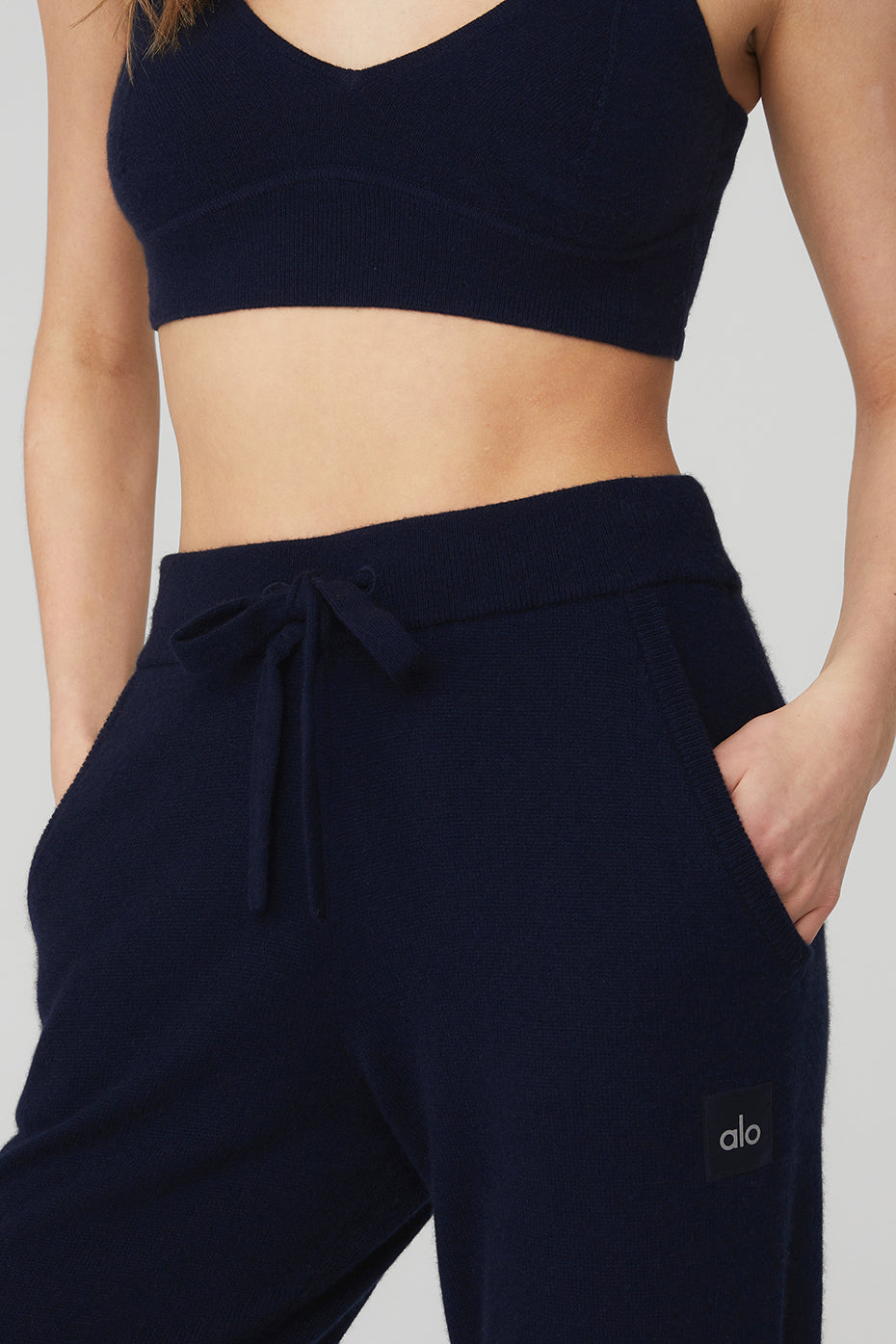 High-Waist Cashmere Jet Set Pant - Navy - Image 4