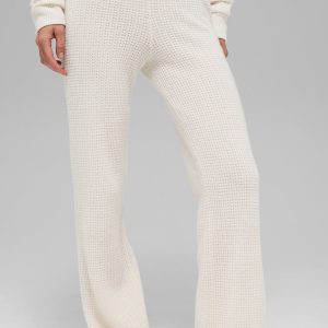 Cashmere High-Waist Plush Waffle Pant - Ivory