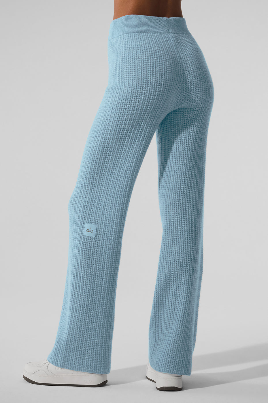 Cashmere High-Waist Plush Waffle Pant - Celestial Blue Heather - Image 3