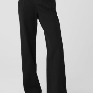 High-Waist On Point Moto Trouser - Black