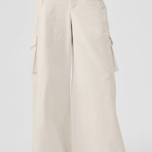 Show Off Cargo Wide Leg Trouser (Long) - Ivory