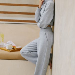 Serenity Wide Leg Sweatpant - Athletic Heather Grey