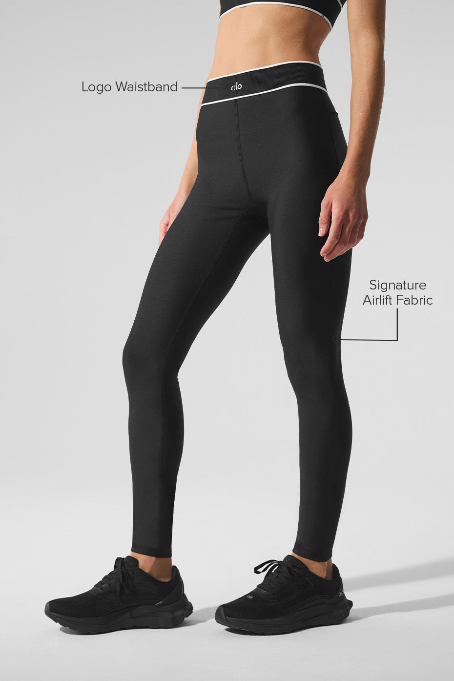 Airlift High-Waist Alignment Legging - Black/White - Image 2