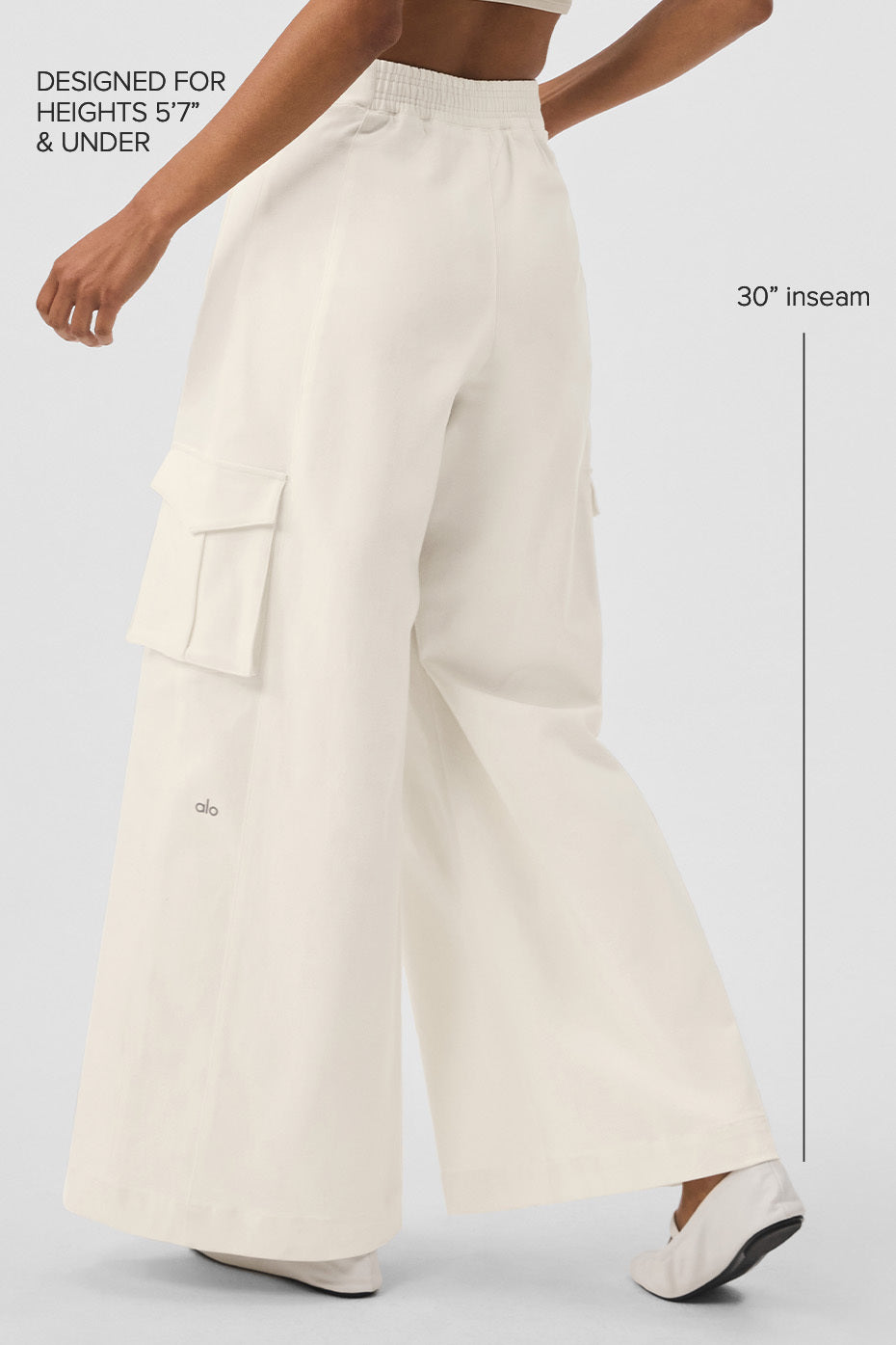 Show Off Cargo Wide Leg Trouser (Regular) - Ivory - Image 2