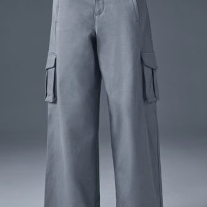 Show Off Cargo Wide Leg Trouser (Regular) - Steel Grey