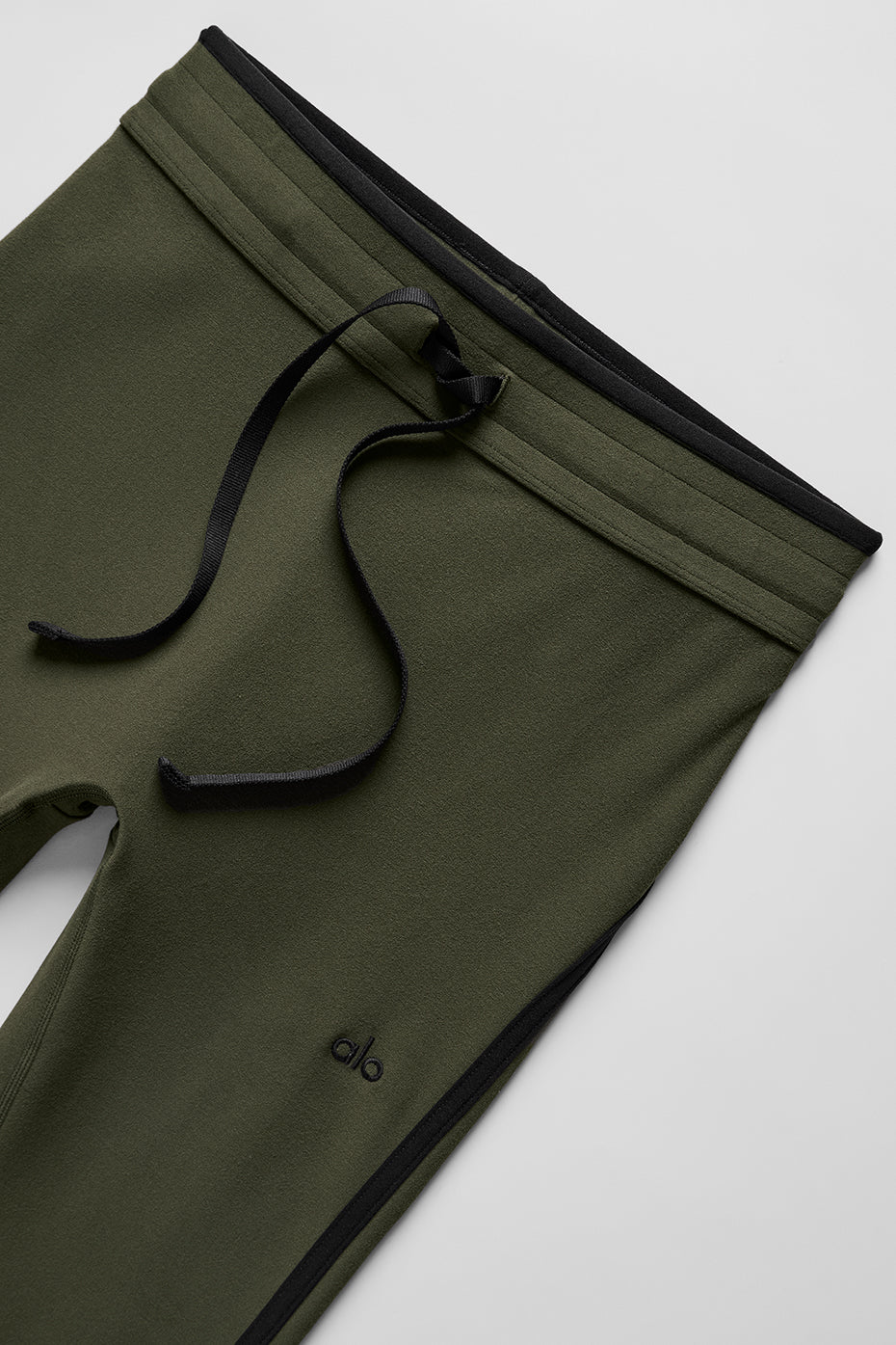 Airbrush High-Waist Race Pace Capri - Green Olive/Black - Image 6