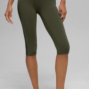 Airbrush High-Waist Race Pace Capri - Green Olive/Black