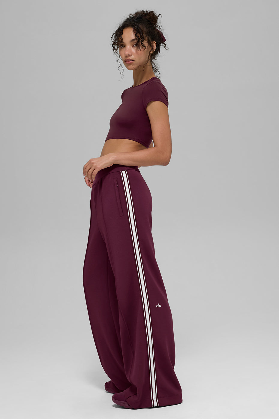 Track Star Wide Leg Pant (Regular) - Burgundy - Image 5