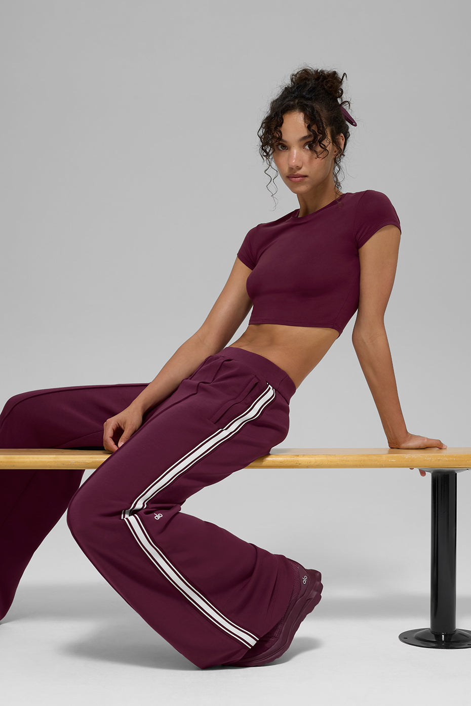 Track Star Wide Leg Pant (Regular) - Burgundy - Image 6