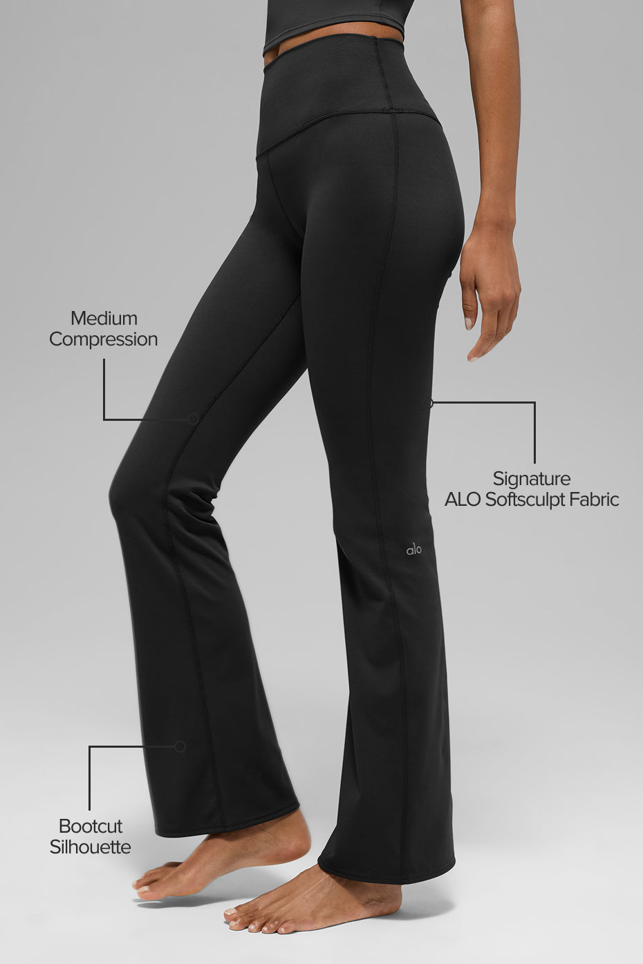 ALO Softsculpt High-Waist Bootcut Legging - Black - Image 2