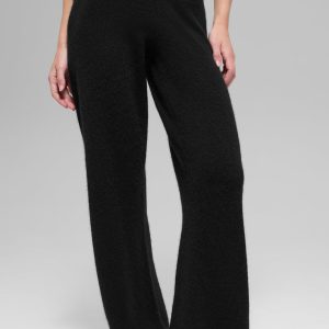Cashmere High-Waist New Class Wide Leg Pant - Black
