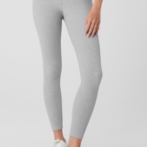 Ribbed High-Waist 7/8 Blissful Legging - Athletic Heather Grey