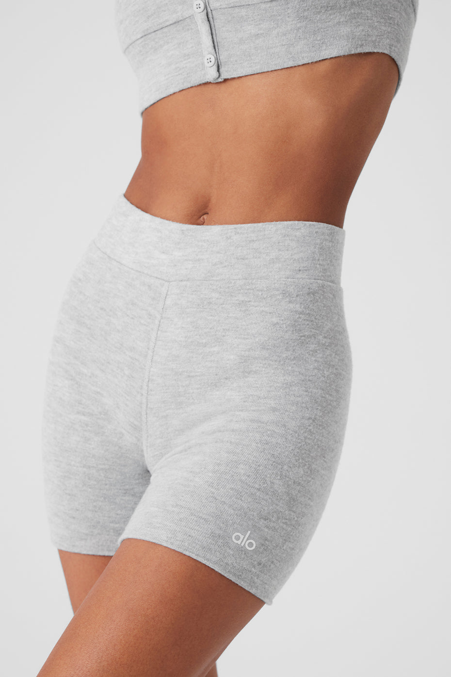 Alolux High-Waist Me Time Short - Athletic Heather Grey - Image 2