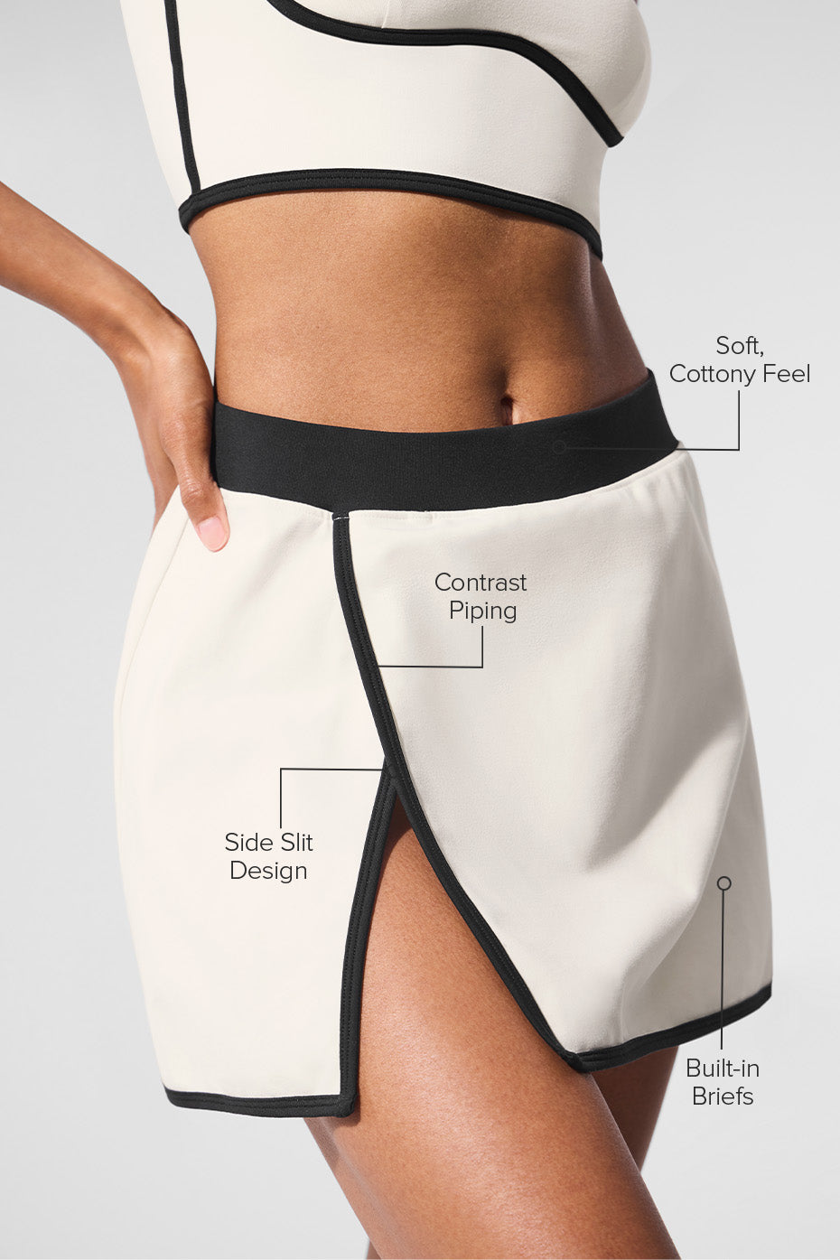 Airbrush Streamlined Skirt - Ivory/Black - Image 2