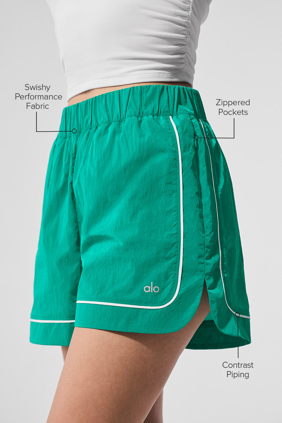 Motivate Track Short - Spruce Green/White - Image 2