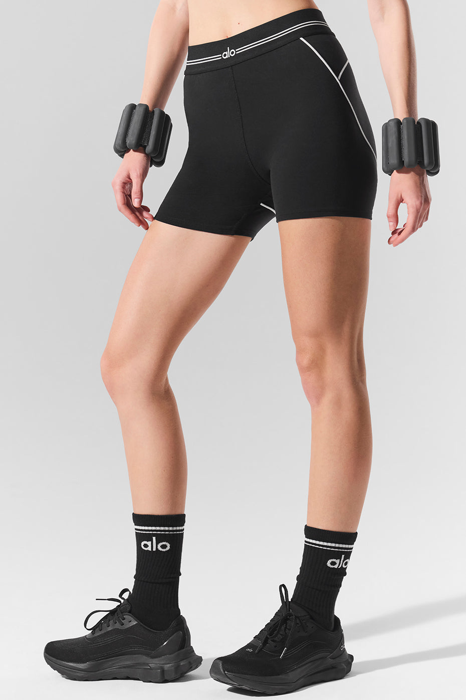 4 Airbrush High-Waist Heart Throb Short - Black/White - Image 6