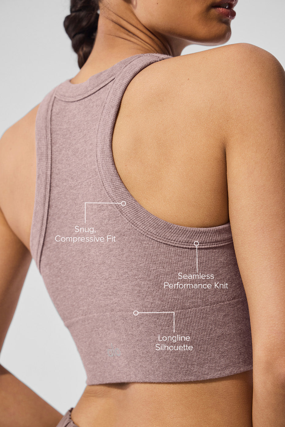 Seamless Delight High Neck Bra - Mushroom Heather - Image 2