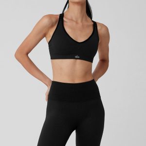 Seamless Ribbed Favorite Bra - Black