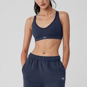 Seamless Ribbed Favorite Bra - Navy