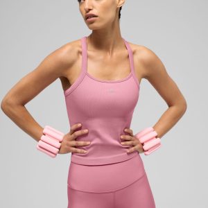 Seamless Ribbed Favorite Full Length Bra Tank - Pink Wild Rose