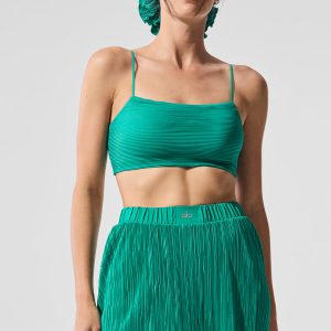 Micro Plisse Game On Bra - Spruce Green