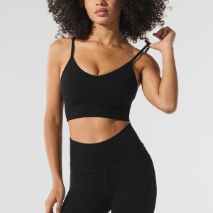 Seamless Winter Warm Plush Delight Bra - Black