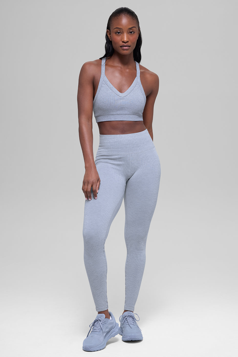 Seamless Two Tone Rib Bra - Winter Frost Heather - Image 6